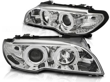 Scheinwerfer CCFL Angel Eyes für BMW 3er E46 Coupe Cabrio Bj. 03-06 Chrom